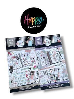 Happy Planner Sticker Books FARMHOUSE 715 Pieces FREE SPIRIT 813 Pieces